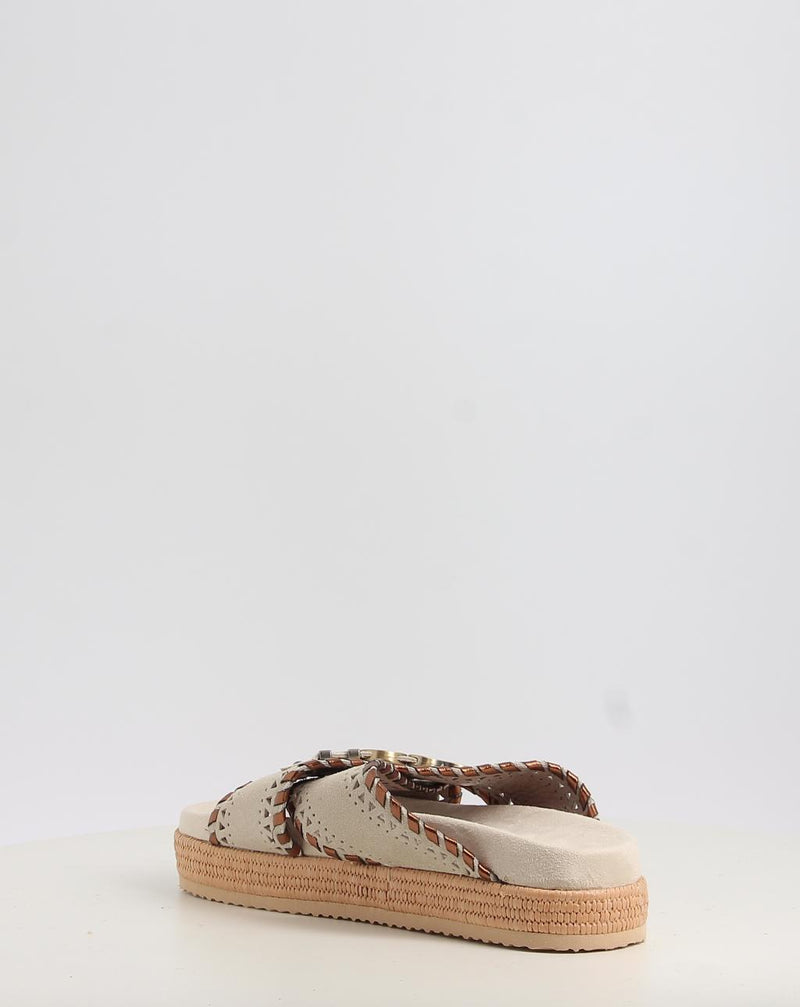 Sandalen MOU CRISS-CROSS SANDAL MET.STITCH beige
